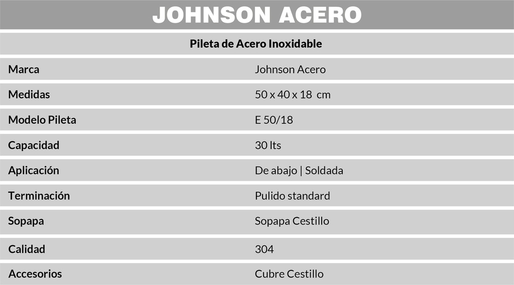 JOHNSON PILETA MOD.  E 50/18
