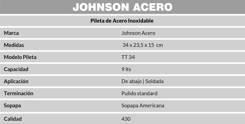 JOHNSON PILETA MOD. TT 34