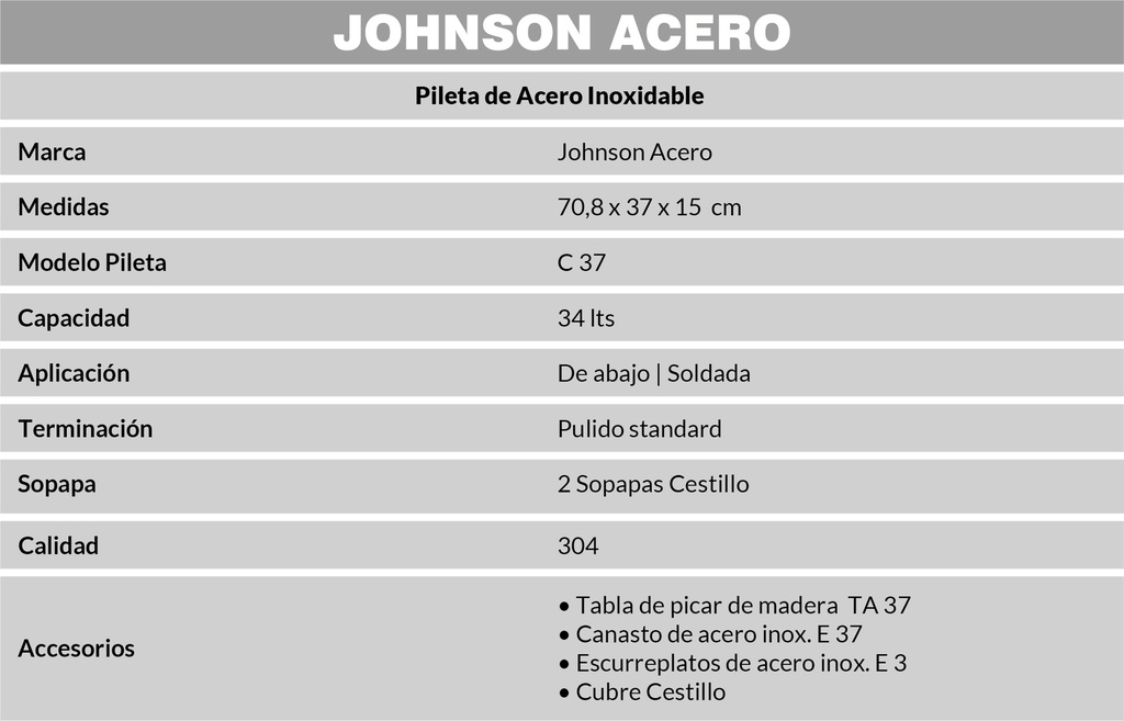JOHNSON PILETA MOD.  C 37