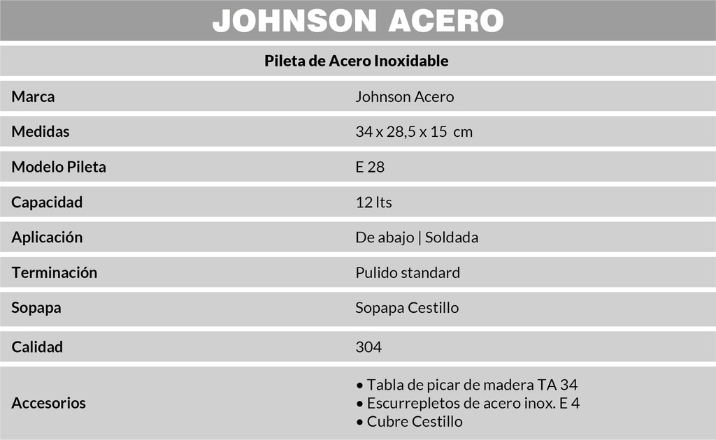 JOHNSON PILETA MOD.  E 28